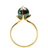 18ct gold black pearl refuge ring