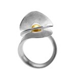 Silver and gold Moebius ring, a endless journey of playfulness.