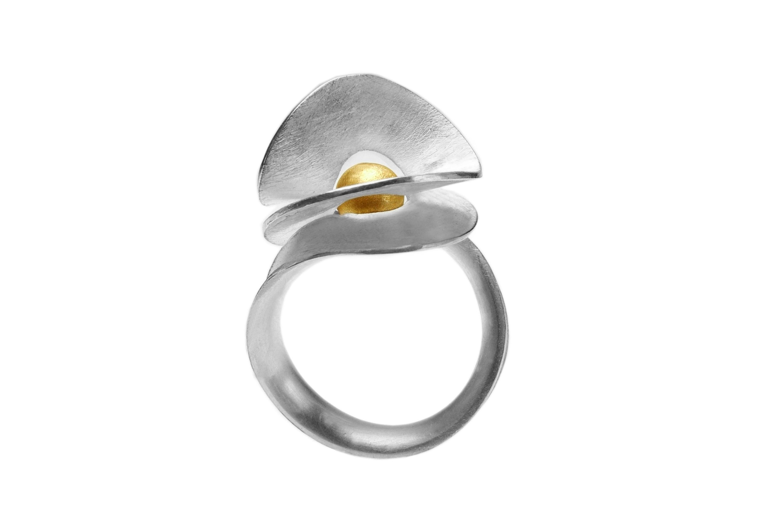 Silver and gold Moebius ring, a endless journey of playfulness.